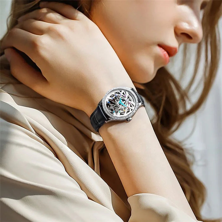 AGELOCER Original Schwarzwald Watch Women's Luxury Watch Skeleton Automatic Mechanical.