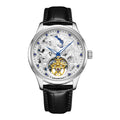 HANBORO Ten Thousand Horses Series Men's Automatic Mechanical Watch Skeleton Balance Wheel Stainless Steel 44MM Dial Push Button