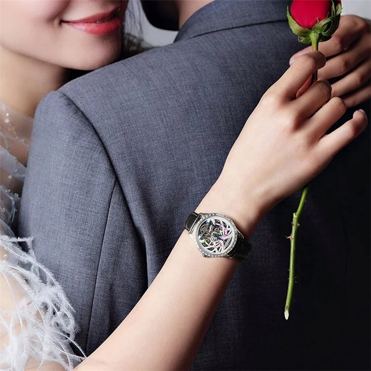 AGELOCER Original Schwarzwald Watch Women's Luxury Watch Skeleton Automatic Mechanical.