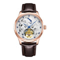 HANBORO Ten Thousand Horses Series Men's Automatic Mechanical Watch Skeleton Balance Wheel Stainless Steel 44MM Dial Push Button