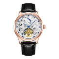 HANBORO Ten Thousand Horses Series Men's Automatic Mechanical Watch Skeleton Balance Wheel Stainless Steel 44MM Dial Push Button
