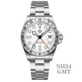 RollsTime New GMT Automatic Mechanical Watch Men Japan NH34A Stainless Steel Wristwatch AR Sapphire Crystal Waterproof